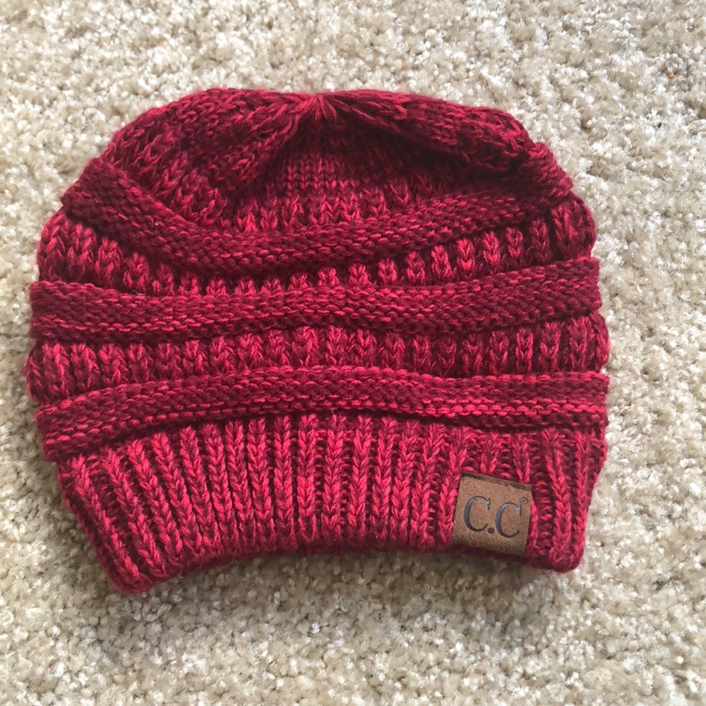 Red knit hat